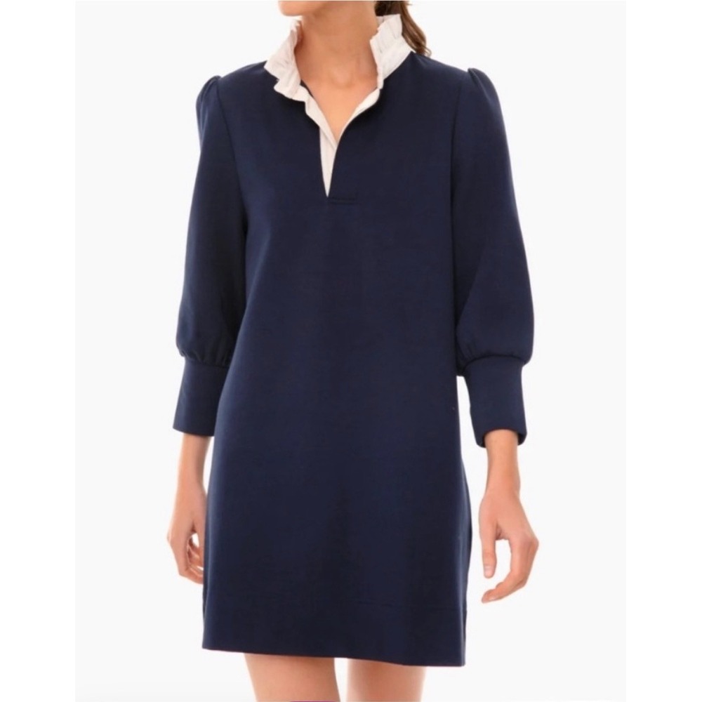 Tuckernuck Pomander Place Charlotte Navy Terry Mini Dress Fall (MSRP: $178) L - Picture 4 of 9